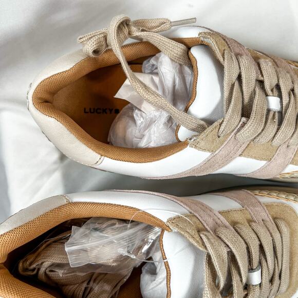 LUCKY BRAND Halinna Low Top Sneaker Fall Biege Size 10 - Picture 7 of 9
